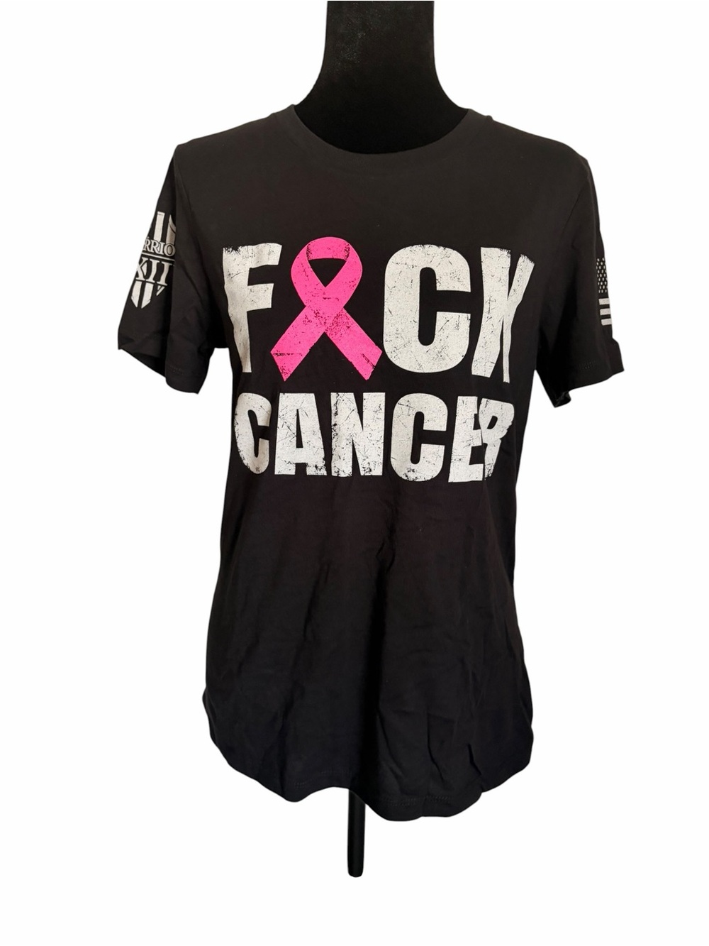 Women’s Warrior XII F Cancer Pink Ribbon Tee Small